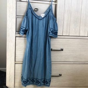 NWOT Tommy Bahama Open Shoulder Denim Dress